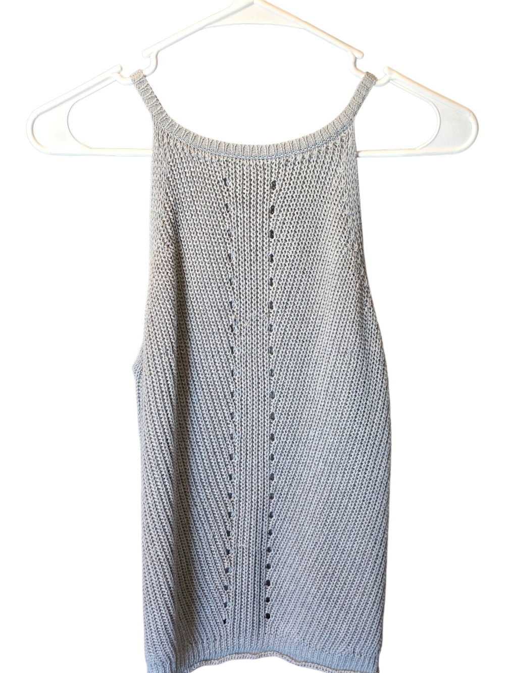Sleeveless Knit Tank Top - Light Gray